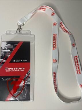 Firestone Auto Racing x Indycar Credential Ticket Holder Lanyard Key Chain NEW